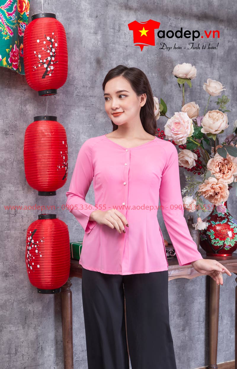 Áo bà ba màu hồng