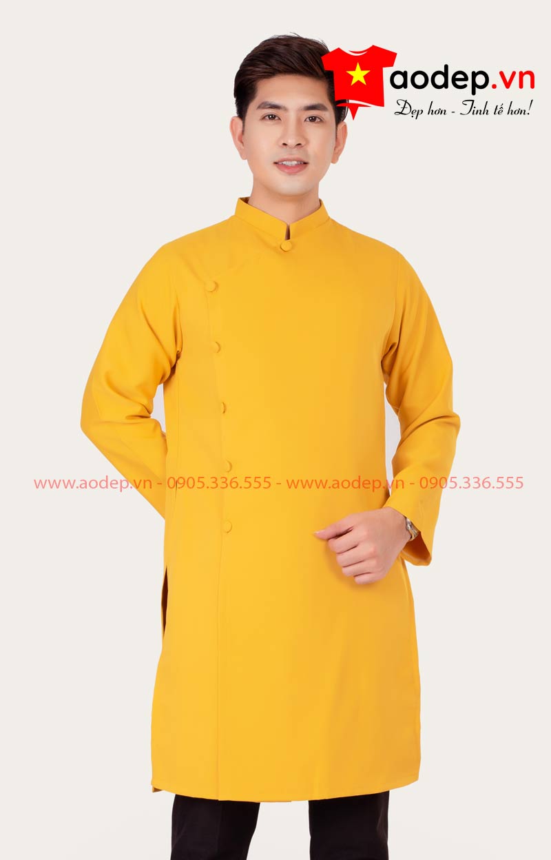 Áo Dài Nam Cách Tân Mầu Vàng