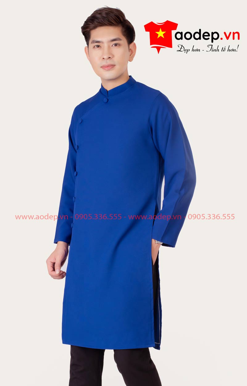 Áo Dài Nam Cách Tân Mầu Xanh Dương