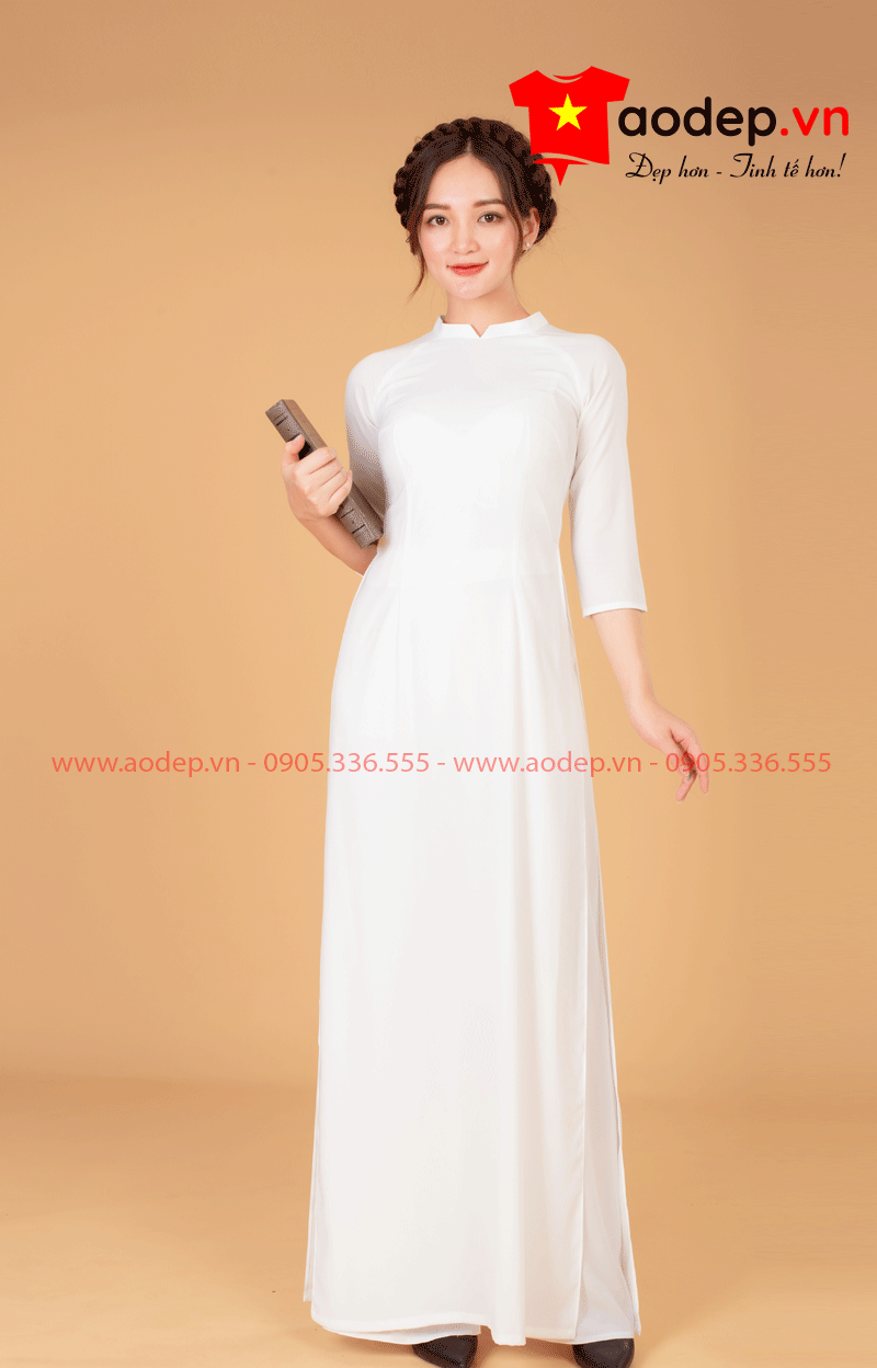 Áo dài học sinh nữ màu trắng