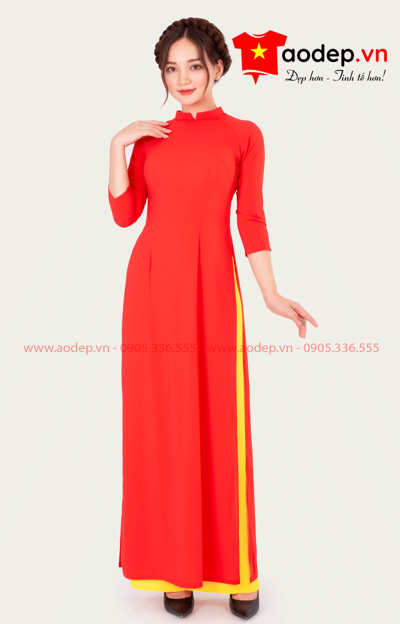 Áo dài nữ màu đỏ