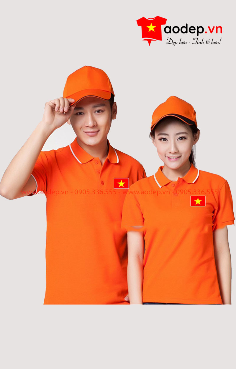 Áo phông cờ đỏ sao vàng màu cam