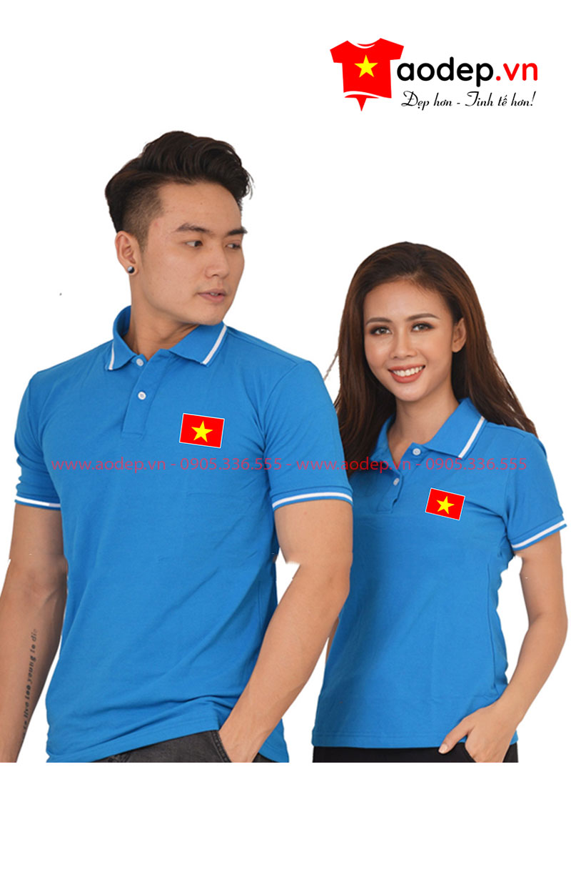 Áo phông cờ đỏ sao vàng màu xanh YA