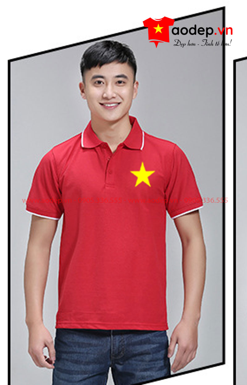 Áo polo nam cờ đỏ sao vàng