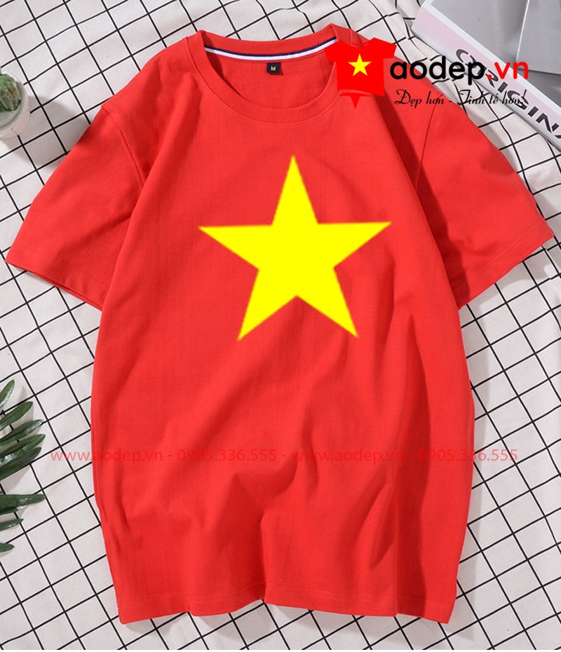 Áo thun cổ tròn cờ đỏ sao vàng 01