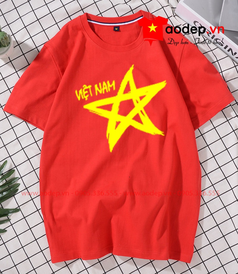 Áo thun cổ tròn cờ đỏ sao vàng 02