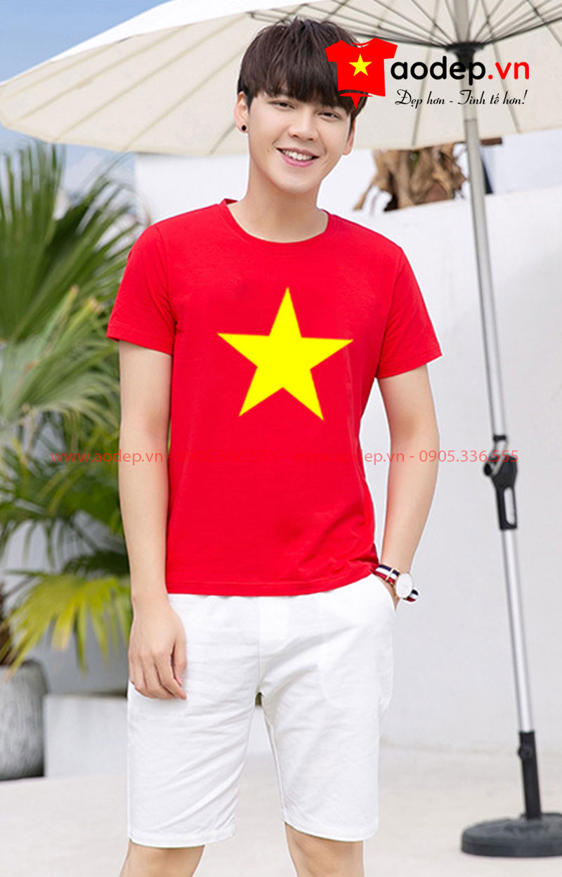 Áo cổ tròn nam cờ đỏ sao vàng 03