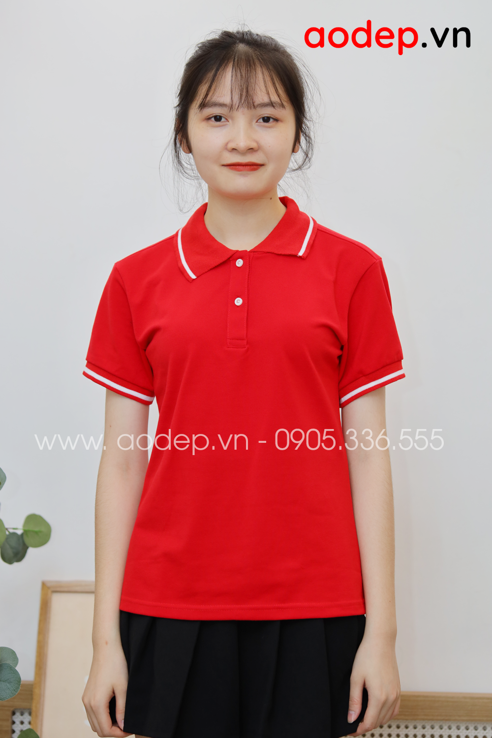 Áo thun polo màu đỏ